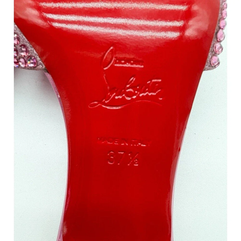Christian Louboutin Mariza Is Back Strass 85 Mule Sandal Pink Metallic EU 37.5 - Picture 13 of 13